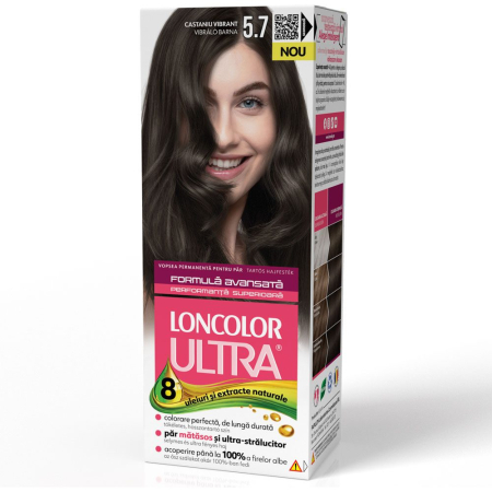 Sub 99 Lei - Vopsea pentru Par, Loncolor Ultra, 5/7 Castaniu Vibrant