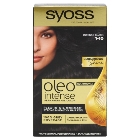 Sub 99 Lei - Vopsea pentru Par, Syoss, Oleo 1/10 Intense Black