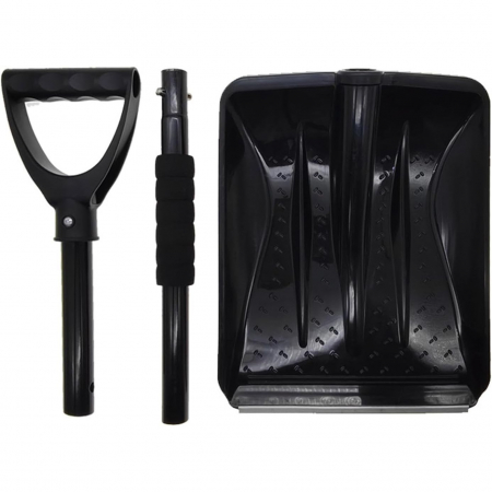 Gradina - Lopata de Zapada, Flippy, Multifunctionala, Demontabila, cu Maner Antiderapant, Aluminiu, Plastic, Solutia pentru Iarna, pentru Deszapezire, 80x11x25.7 cm, Neagra