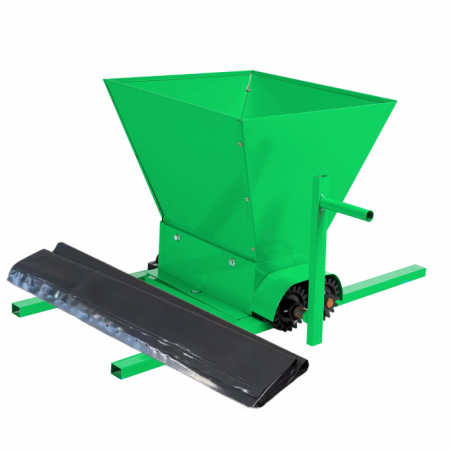 Zdrobitoare manuale - Zdrobitor de struguri manual tamburi din poliamida tratata pentru uz alimentar, 180 kg/h + Set 25 saci de struguri gri 60 GR