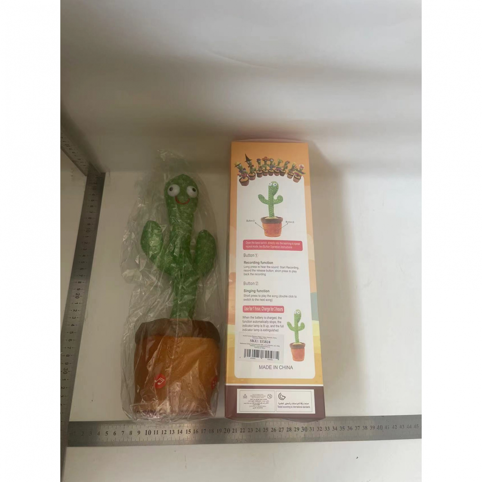 Jucarie Cactus Dansator Flippy, Canta, Danseaza, Imita, Distractiv, Verde,  37cm
