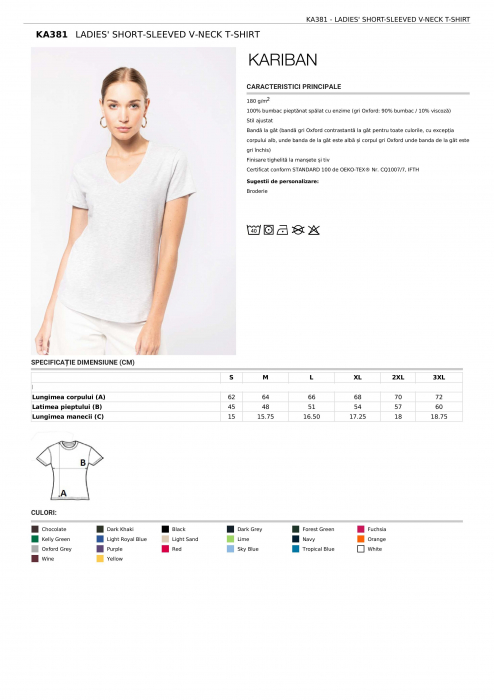 TRICOU DAMA KARIBAN V-NECK [1]