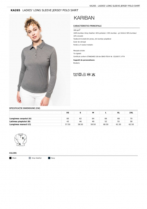 TRICOU POLO DAMA KARIBAN CU MANECA LUNGA [1]