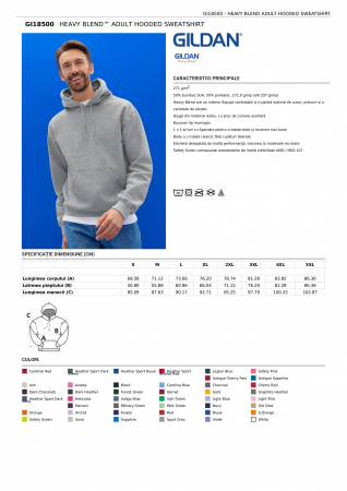 HANORACE - HANORAC GILDAN DRYBLEND® ADULT CU GLUGA