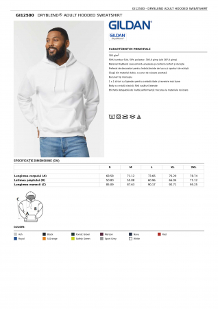 HANORACE - HANORAC GILDAN DRYBLEND® ADULT CU GLUGA