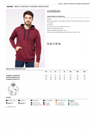 HANORACE - HANORAC KARIBAN CU GLUGA IN CONTRAST