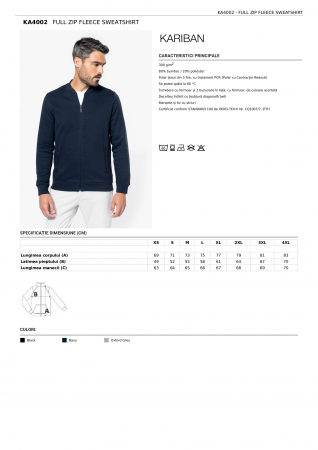 HANORACE - HANORAC KARIBAN FLEECE CU FERMOAR COMPLET