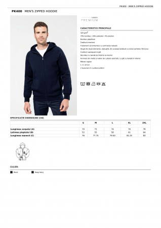 HANORACE - HANORAC KARIBAN MEN'S ZIPPED HOODIE