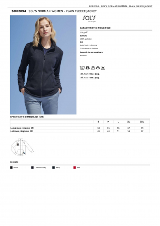 POLARE & SOFTSHELL - JACHETA DAMA FLEECE SOL'S NORMAN