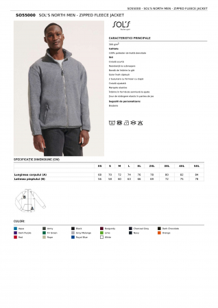 POLARE & SOFTSHELL - JACHETA FLEECE BARBATI SOLS'S NORTH