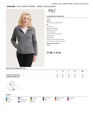 POLARE & SOFTSHELL - JACHETA FLEECE DAMA SOL'S NORTH
