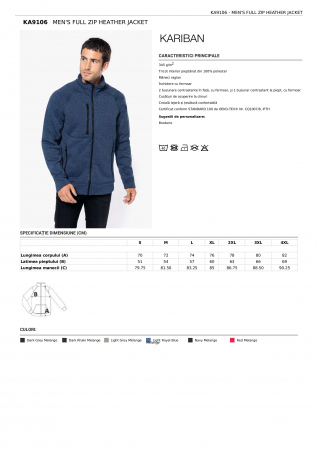 POLARE & SOFTSHELL - JACHETA MEN'S HEATER CU FERMOAR COMPLET