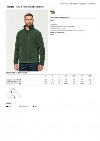 POLARE & SOFTSHELL - JACHETA UNISEX MICROFLEECE FULL ZIP