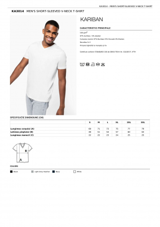 TRICOURI - TRICOU BARBATI KARIBAN V-NECK