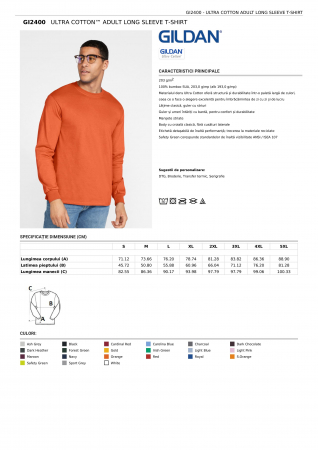 TRICOURI - TRICOU CU MANECA LUNGA GILDAN