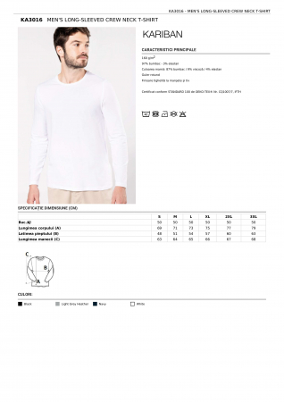 TRICOURI - TRICOU CU MANECA LUNGA KARIBAN CREW NECK