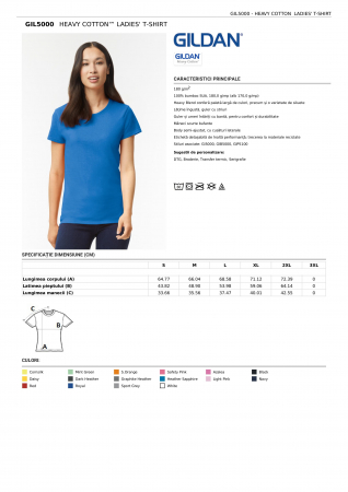 TRICOURI - TRICOU DAMA GILDAN HEAVY COTTON