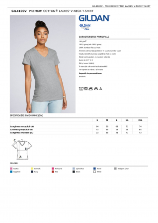 TRICOURI - TRICOU GILDAN PREMIUM COTTON V-NECK