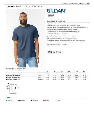 TRICOURI - TRICOU GILDAN SOFTSTYLE CVC