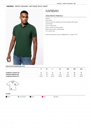 TRICOURI POLO - TRICOU POLO BARBATI KARIBAN ORGANIC