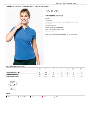 TRICOURI POLO - TRICOU POLO DAMA KARIBAN ORGANIC