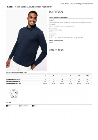 TRICOURI POLO - TRICOU POLO KARIBAN CU MANECA LUNGA