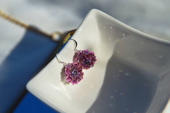 Cercei cu Cristale - light amethyst [1]