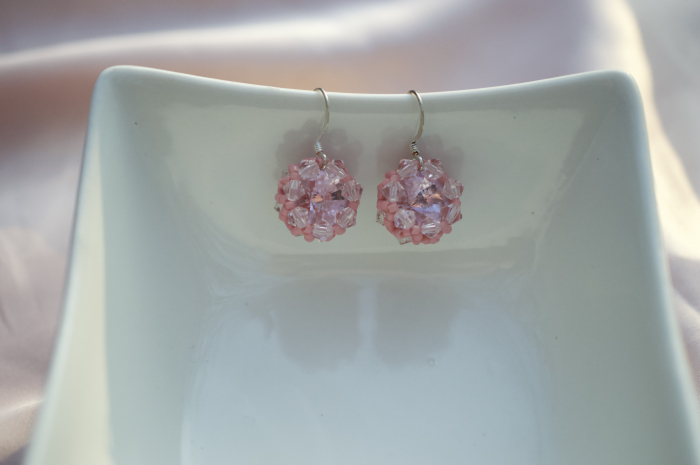 Cercei cu Cristale - Light Pink [3]