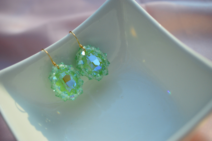 Cercei cu Cristale - Mint Green [6]