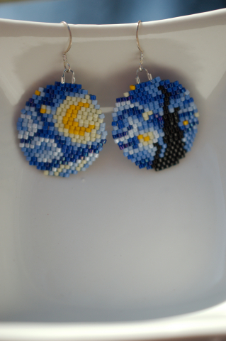 Cercei dupa picturi celebre - Cercei Starry Night