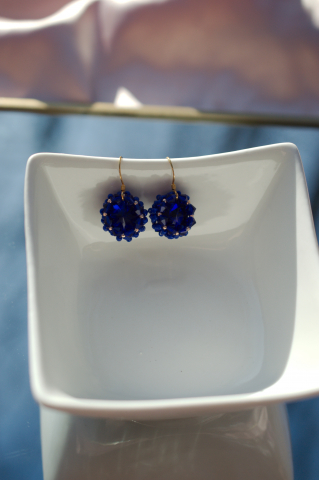 Cercei cu Cristale - navy blue [4]