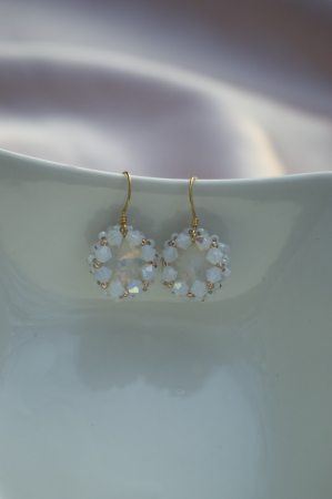 Cercei cu Cristale  - White Opal [1]