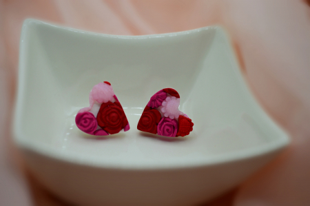 Colectia Flowers - Cercei Flower Power - inima mica