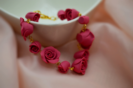 Bratari Statement - Bratara Trandafir - rouge