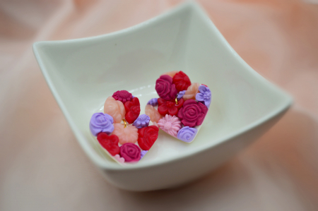 Colectia Flowers - Cercei Flower Power - inimioare