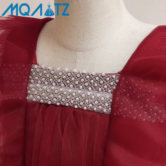Rochie de Bal Roșie cu Tulle & Mărgele – Eleganță & Rafinament [3]