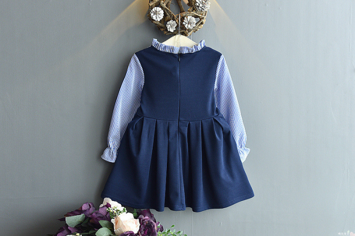 Rochie Fetițe Tip Uniformă – Mânecă Lungă, Material Moale [4]