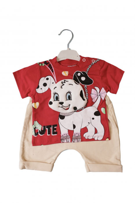 Set vară copii 9–18 luni – tricou cu cățeluș și pantaloni scurți din bumbac moale [1]