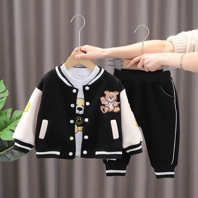 Set 3 Piese Băieți – Cardigan cu Capse, Bluză Moale & Pantaloni [1]
