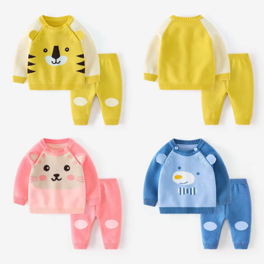 Set Tricot Copii – Bluza cu Guler Elastic & Pantaloni Reglabili [1]