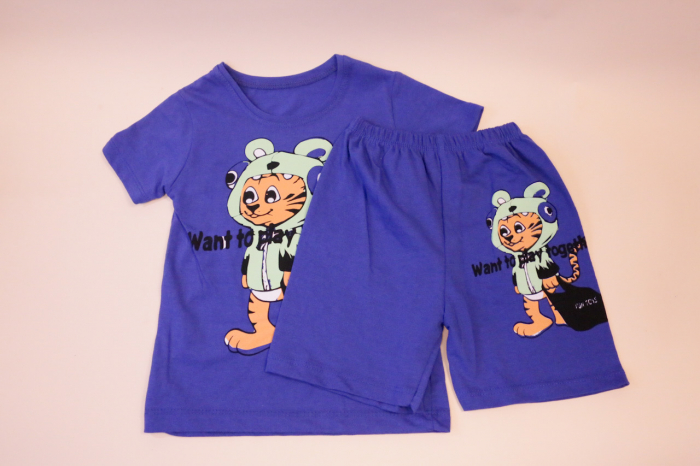 alt="Set de vară pentru copii – tricou și pantaloni din bumbac moale" [1]