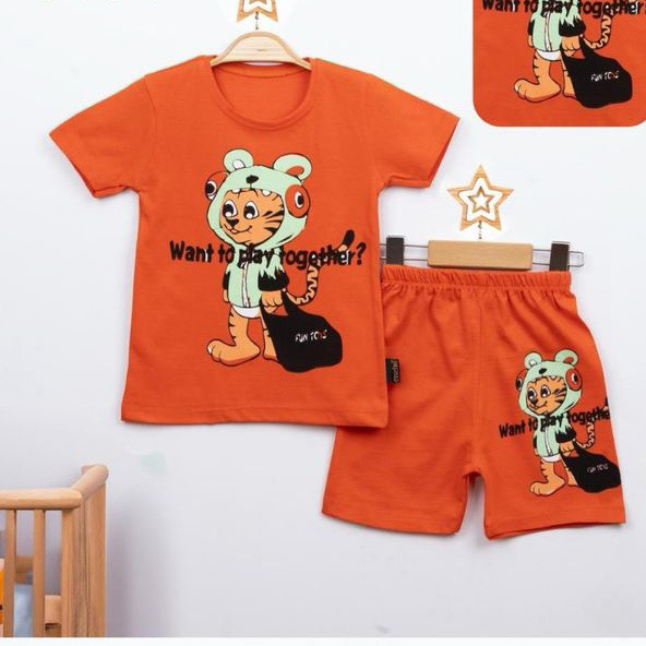 alt="Set de vară pentru copii – tricou și pantaloni din bumbac moale" [1]