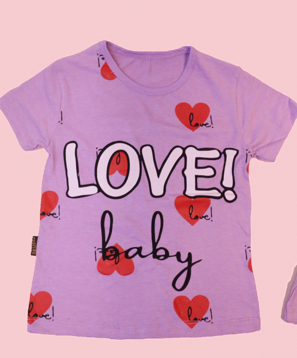 alt="Set de vară pentru fetițe 3-6 ani – tricou și pantaloni bumbac" [2]