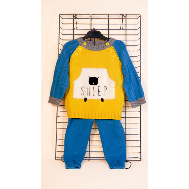 Set Copii Tricotat din Bumbac Moale – Bluză & Pantaloni [2]