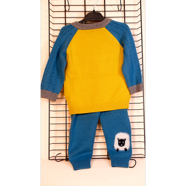 Set Copii Tricotat din Bumbac Moale – Bluză & Pantaloni [3]