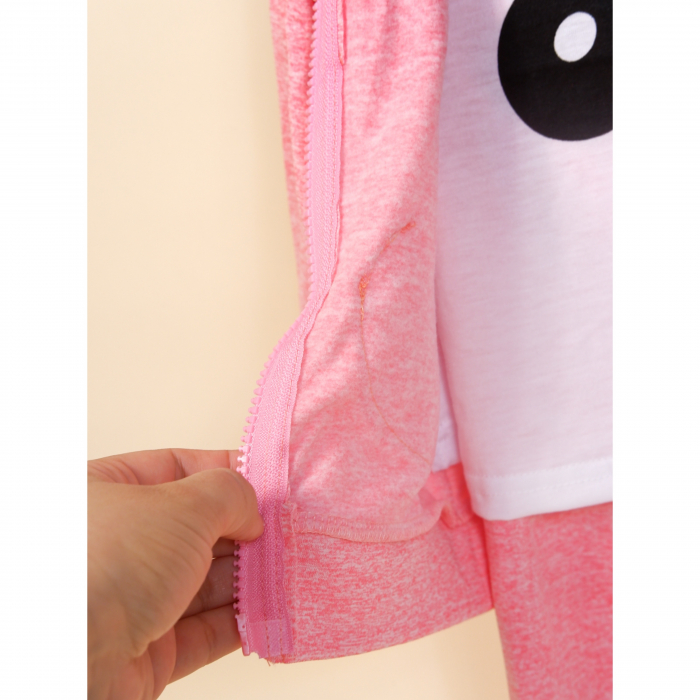 Trening Fetițe 3 Piese – Bluză cu Fermoar, Bluziță & Pantaloni [16]