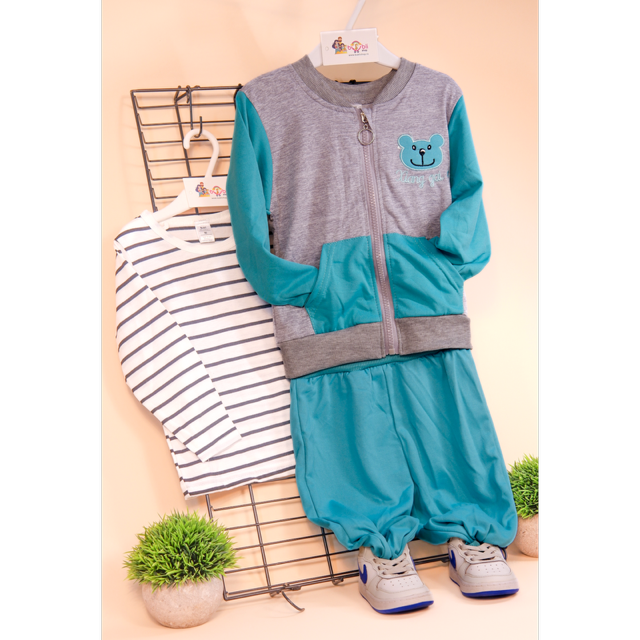 Trening Fetițe 3 Piese – Bluză cu Fermoar, Bluziță & Pantaloni [9]