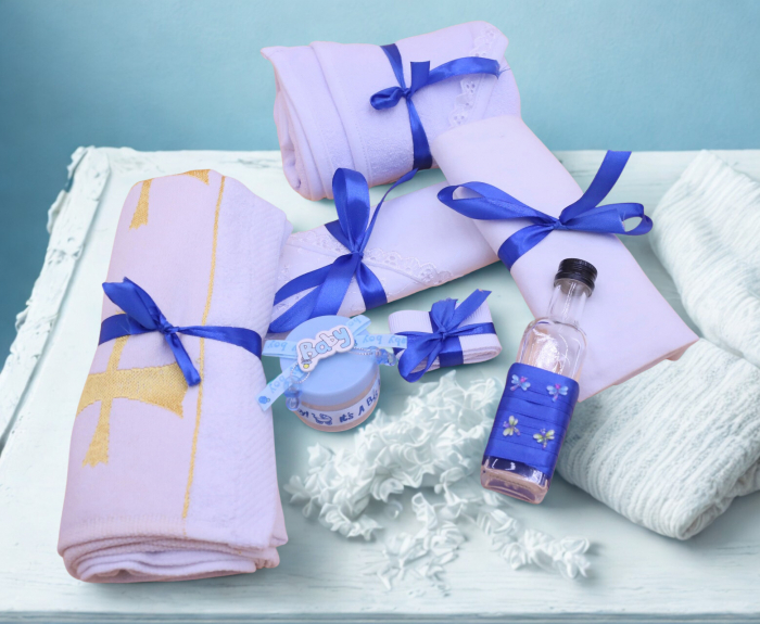 Trusou botez băieți complet – costum 0-3 luni, lumânare ursuleț, accesorii biserică [8]