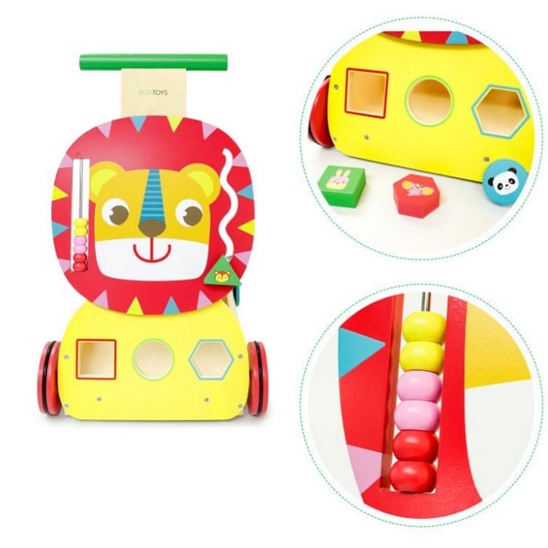 Antemergator Multifunctional Din Lemn Ecotoys Ma088, Leu [3]