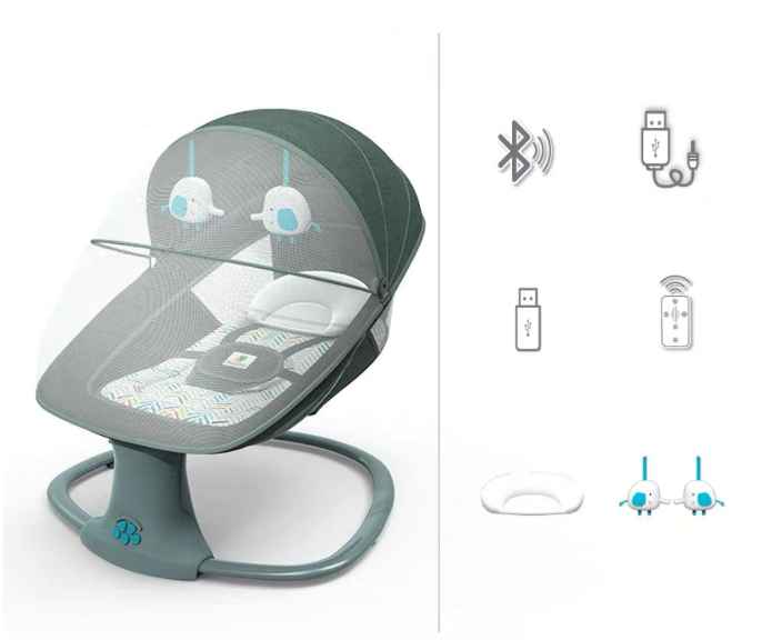 Balansoar electric 3 in 1, cu bluetooth, telecomanda, Mastela [12]